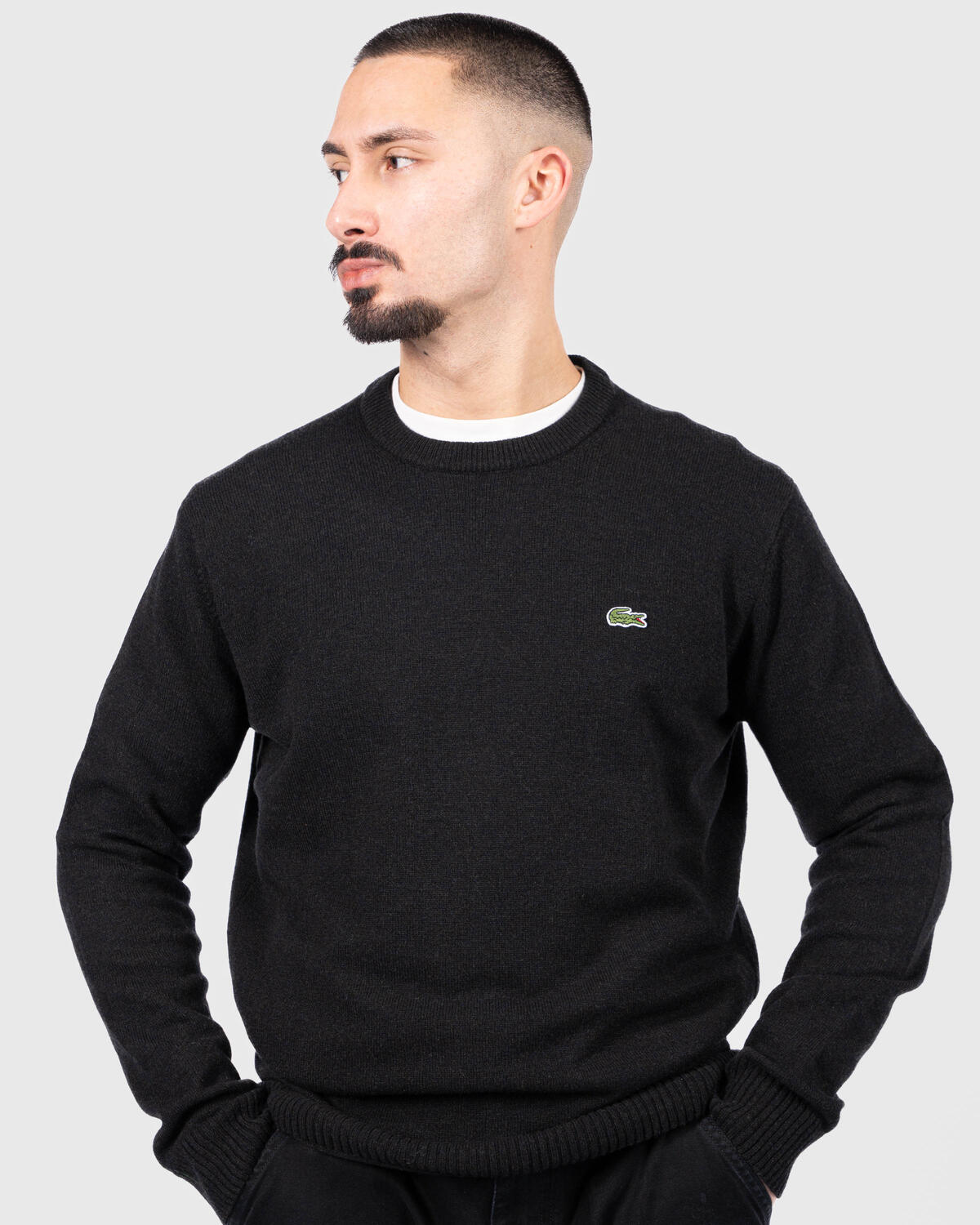 Black best sale lacoste sweatshirt